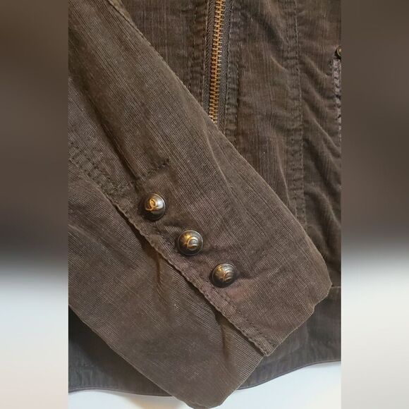 Size 8 Olsen Europe Brown Corduroy Blazer Jacket and Textured Fabric 98% Cotton - Picture 12 of 13